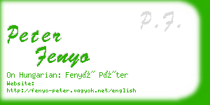 peter fenyo business card